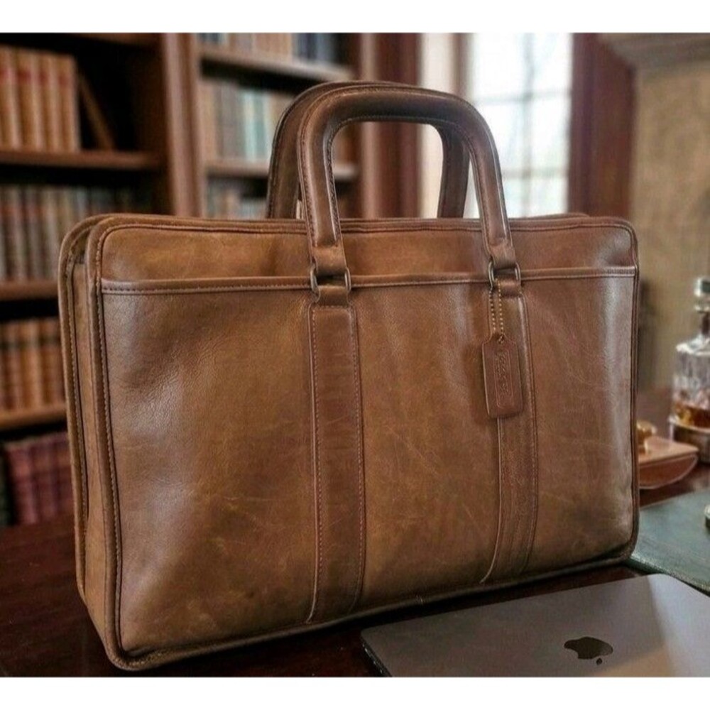 ​Vintage Coach Metropolitan Leather Briefcase 5090 British Tan USA Laptop Bag